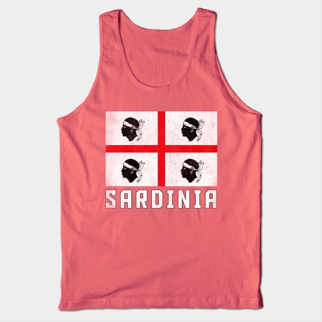 Sardinia Italia Flag / Retro Look Faded Design Tank Top by DankFutura